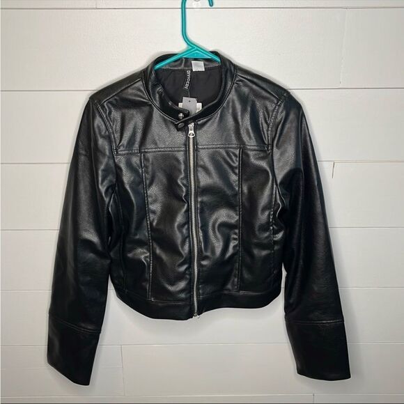 H&M Jackets & Blazers - H&M Divided Women's Black Faux Leather Jacket